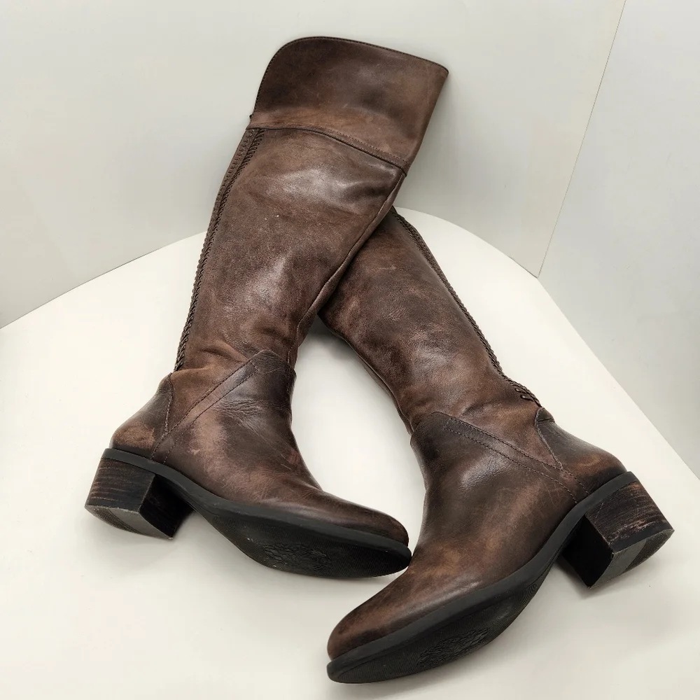 Vince Camuto Over The Knee Boots 6.5 Brown Leather Bendra Tall Comfort Casual